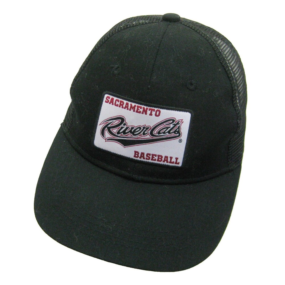SACRAMENTO RIVER CATS Men's Black Baseball Cap Mesh Trucker Hat (Adult Snapback)